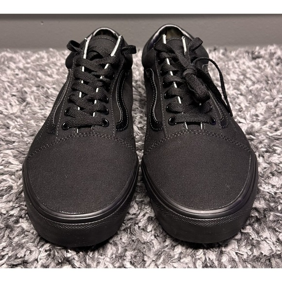 Vans Shoes Sneakers Mens Size 10.5 Triple Black Old Skool Skateboarding New - Picture 3 of 6